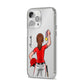 Sports Girl Personalised iPhone 14 Pro Max Clear Tough Case Silver Angled Image