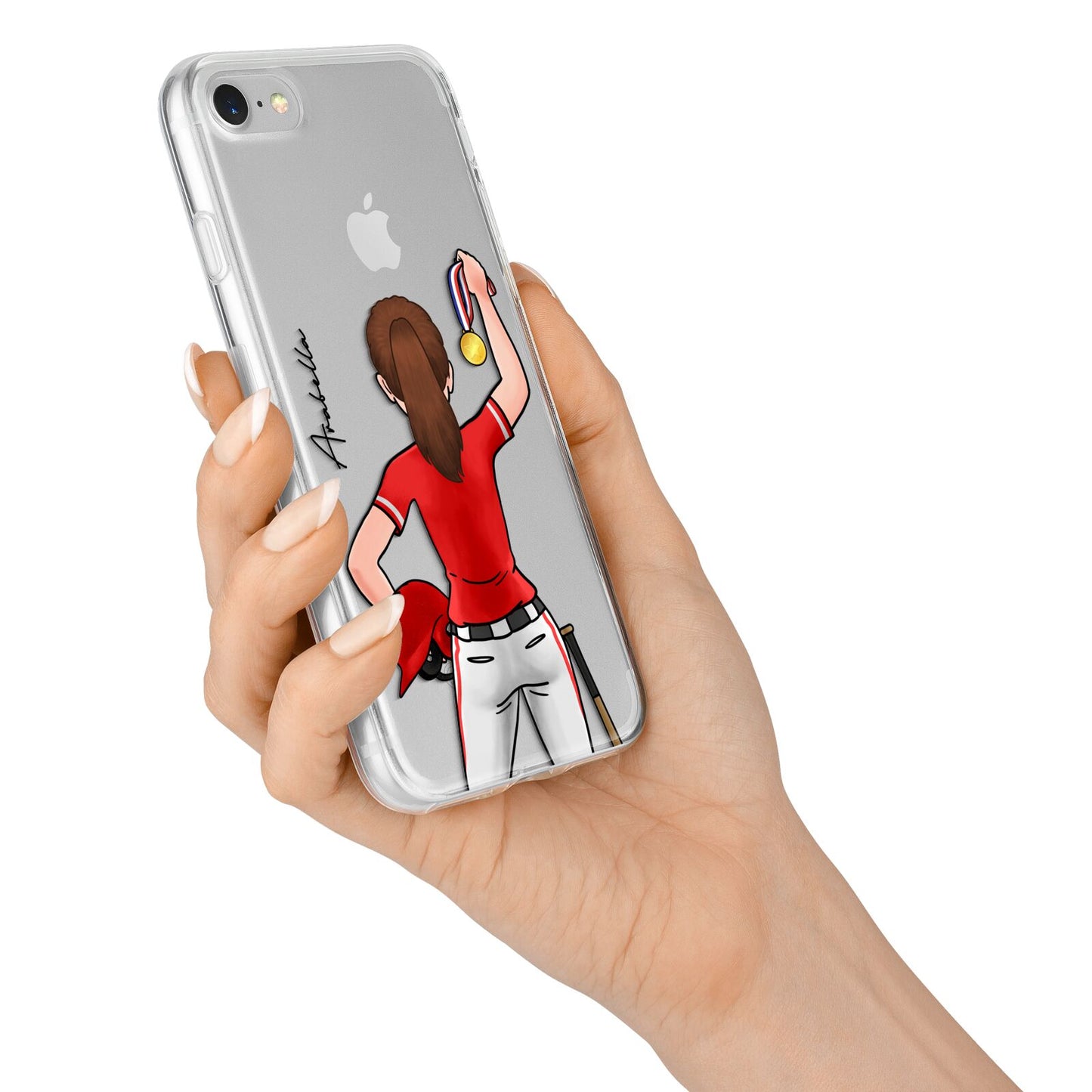 Sports Girl Personalised iPhone 7 Bumper Case on Silver iPhone Alternative Image