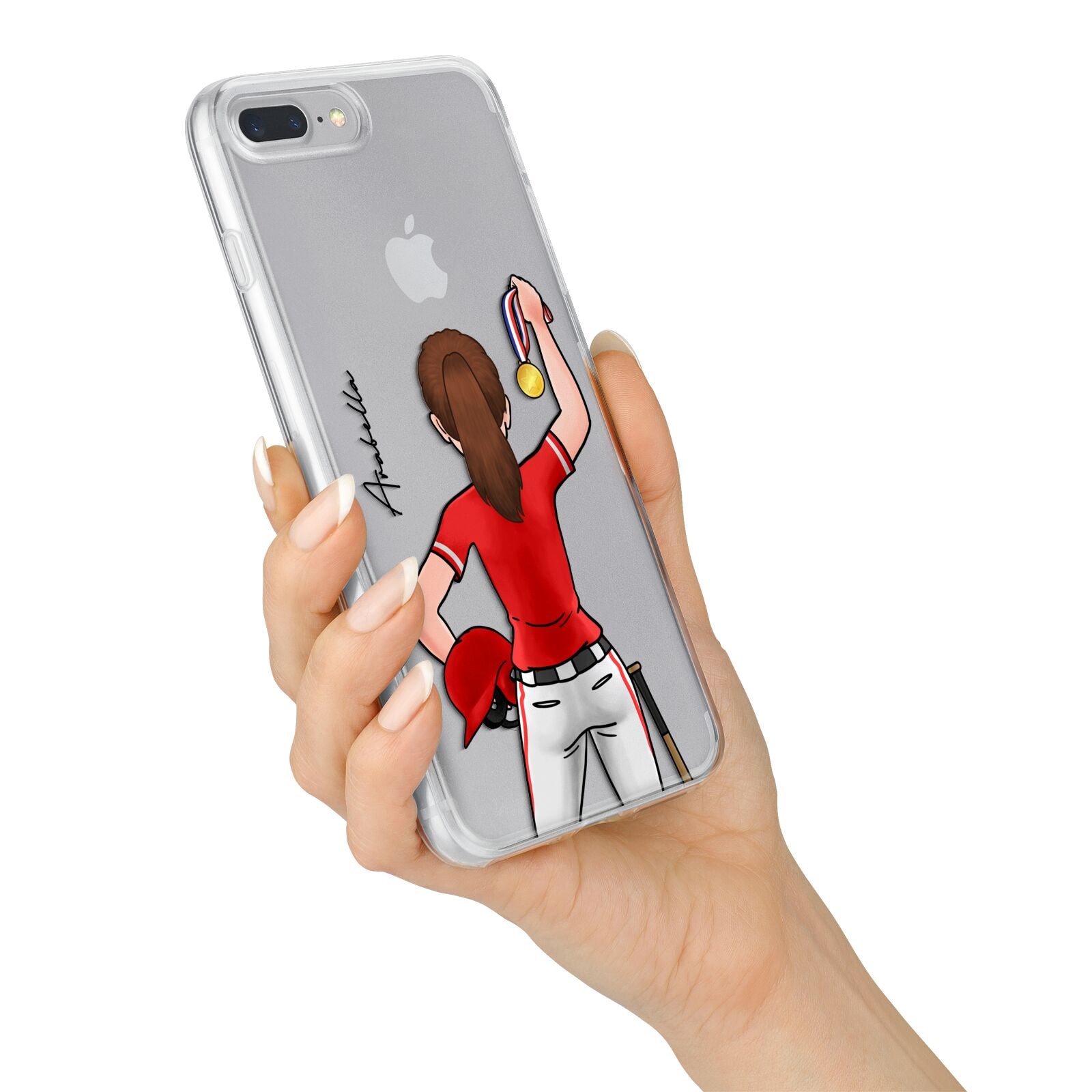 Sports Girl Personalised iPhone 7 Plus Bumper Case on Silver iPhone Alternative Image
