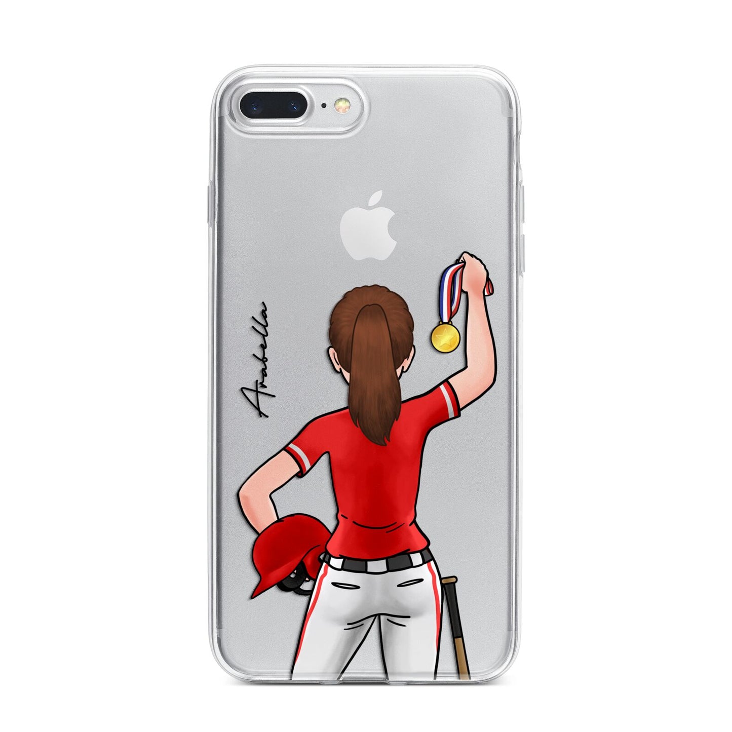 Sports Girl Personalised iPhone 7 Plus Bumper Case on Silver iPhone