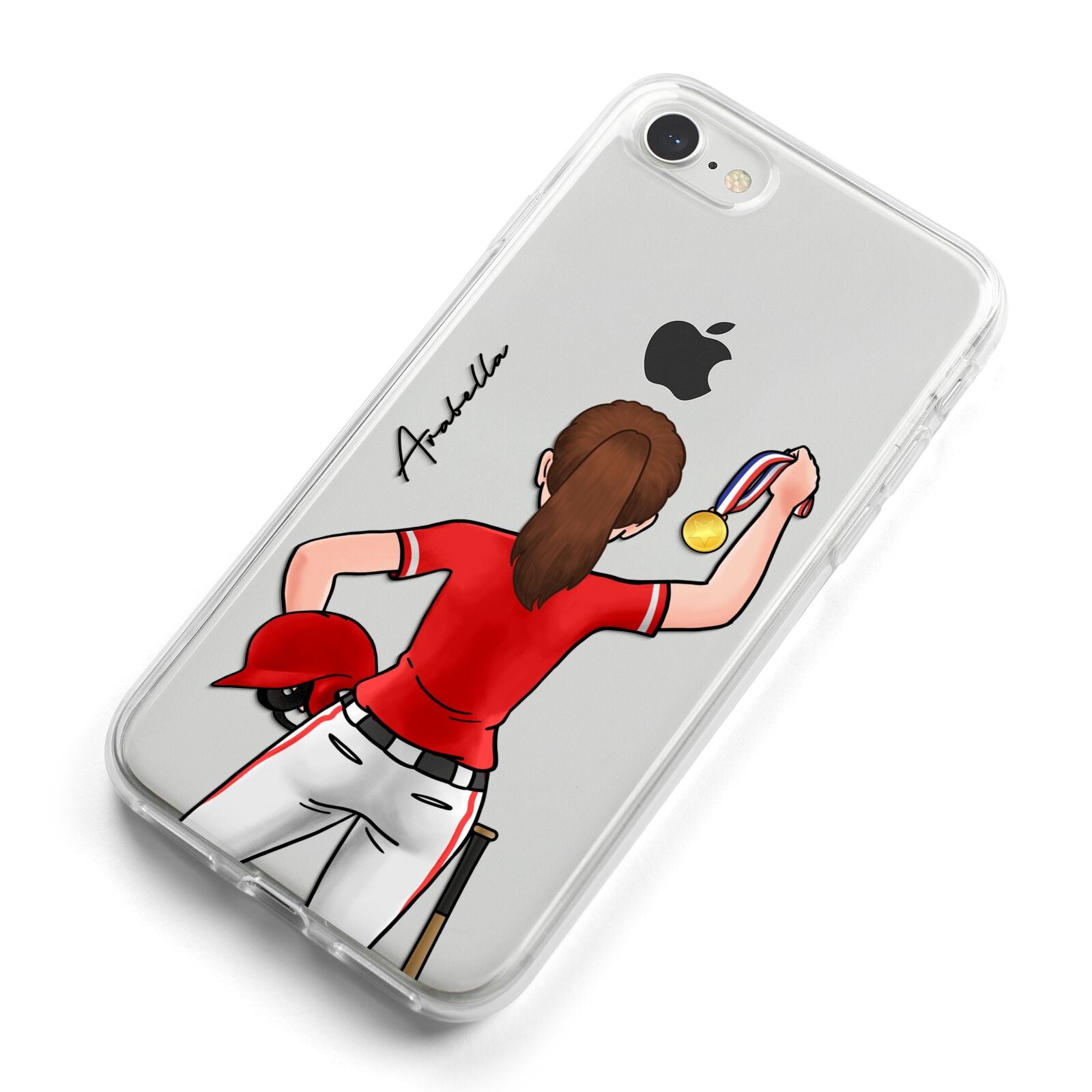 Sports Girl Personalised iPhone 8 Bumper Case on Silver iPhone Alternative Image