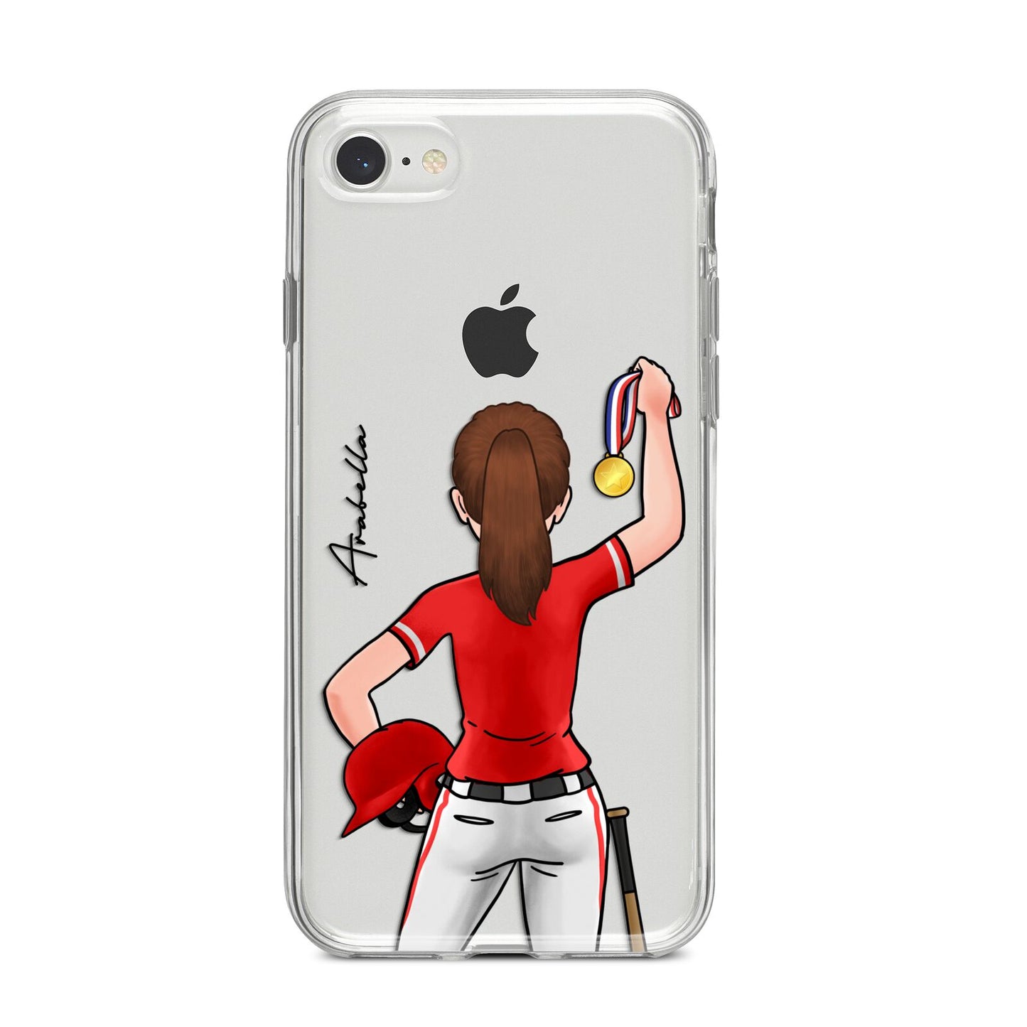 Sports Girl Personalised iPhone 8 Bumper Case on Silver iPhone