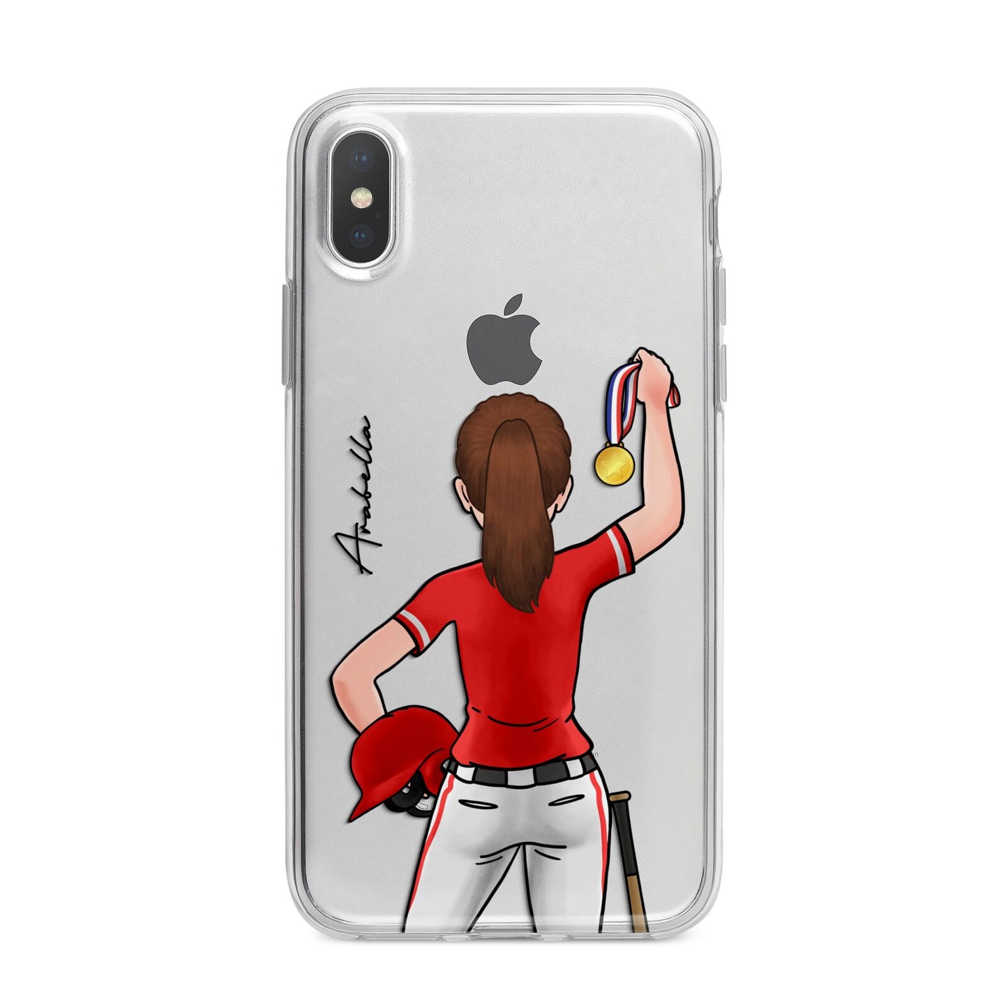Sports Girl Personalised iPhone X Bumper Case on Silver iPhone Alternative Image 1