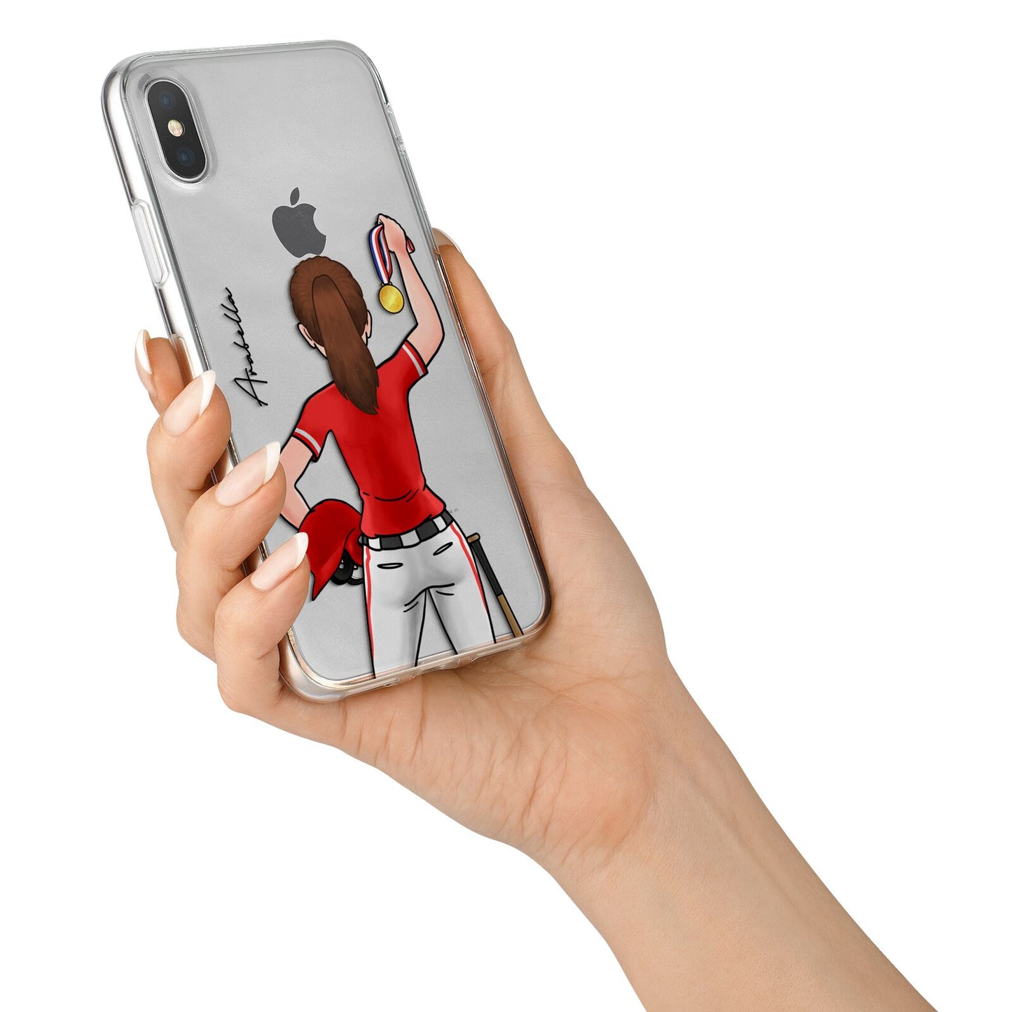 Sports Girl Personalised iPhone X Bumper Case on Silver iPhone Alternative Image 2