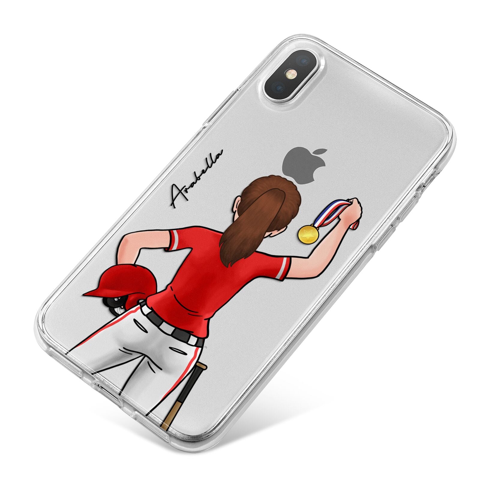 Sports Girl Personalised iPhone X Bumper Case on Silver iPhone