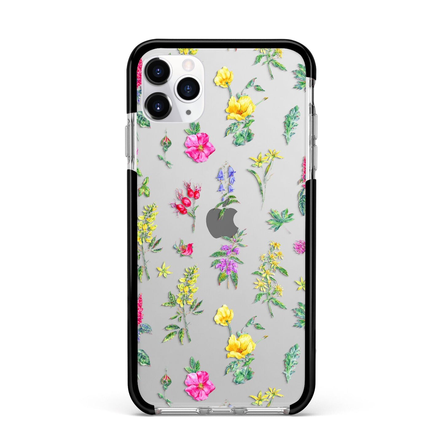 Sprigs Of Floral Apple iPhone 11 Pro Max in Silver with Black Impact Case