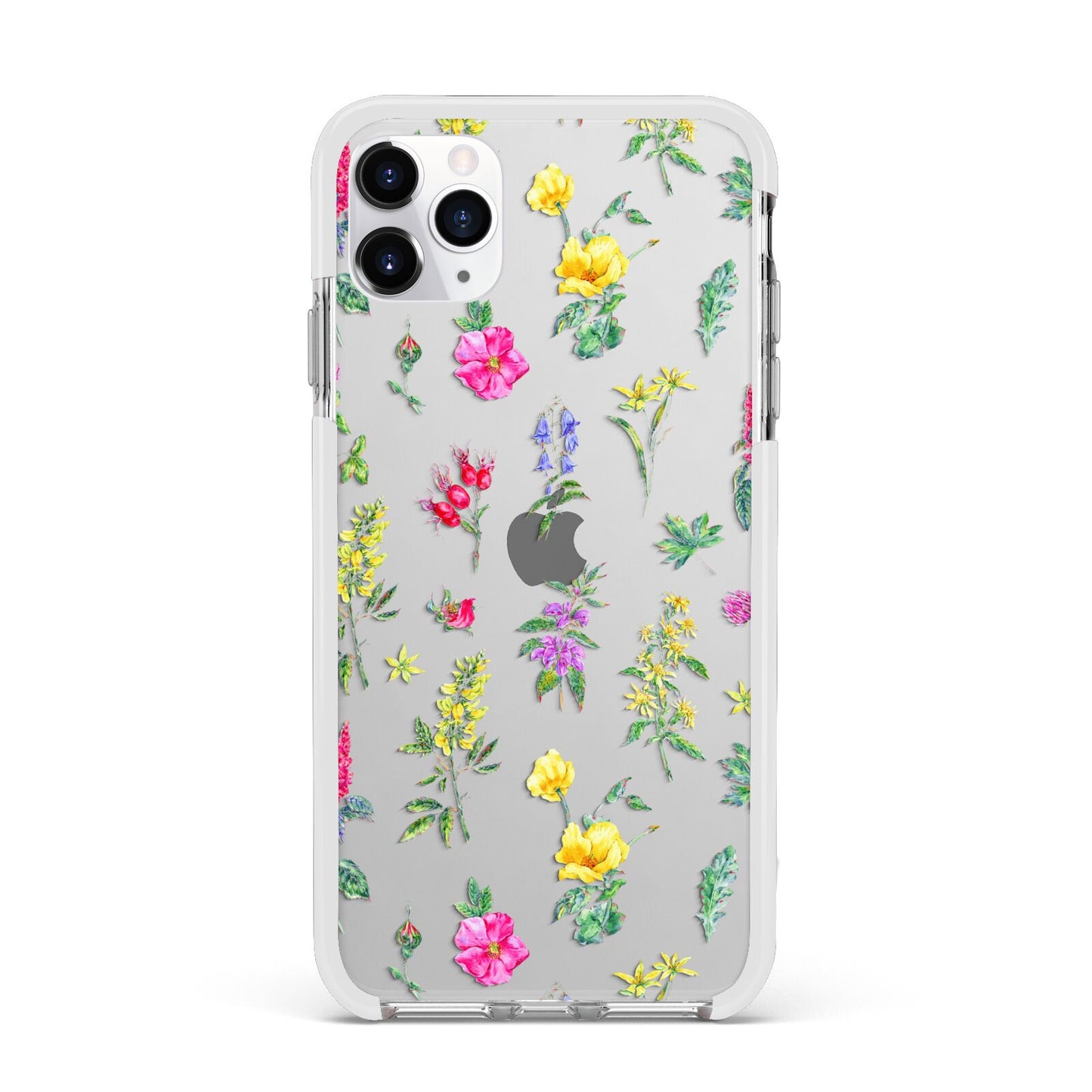 Sprigs Of Floral Apple iPhone 11 Pro Max in Silver with White Impact Case