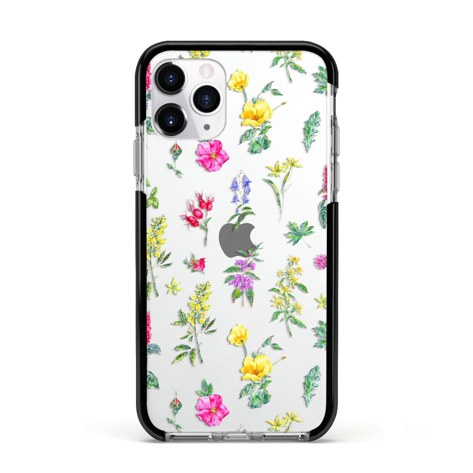 Sprigs Of Floral Apple iPhone 11 Pro in Silver with Black Impact Case