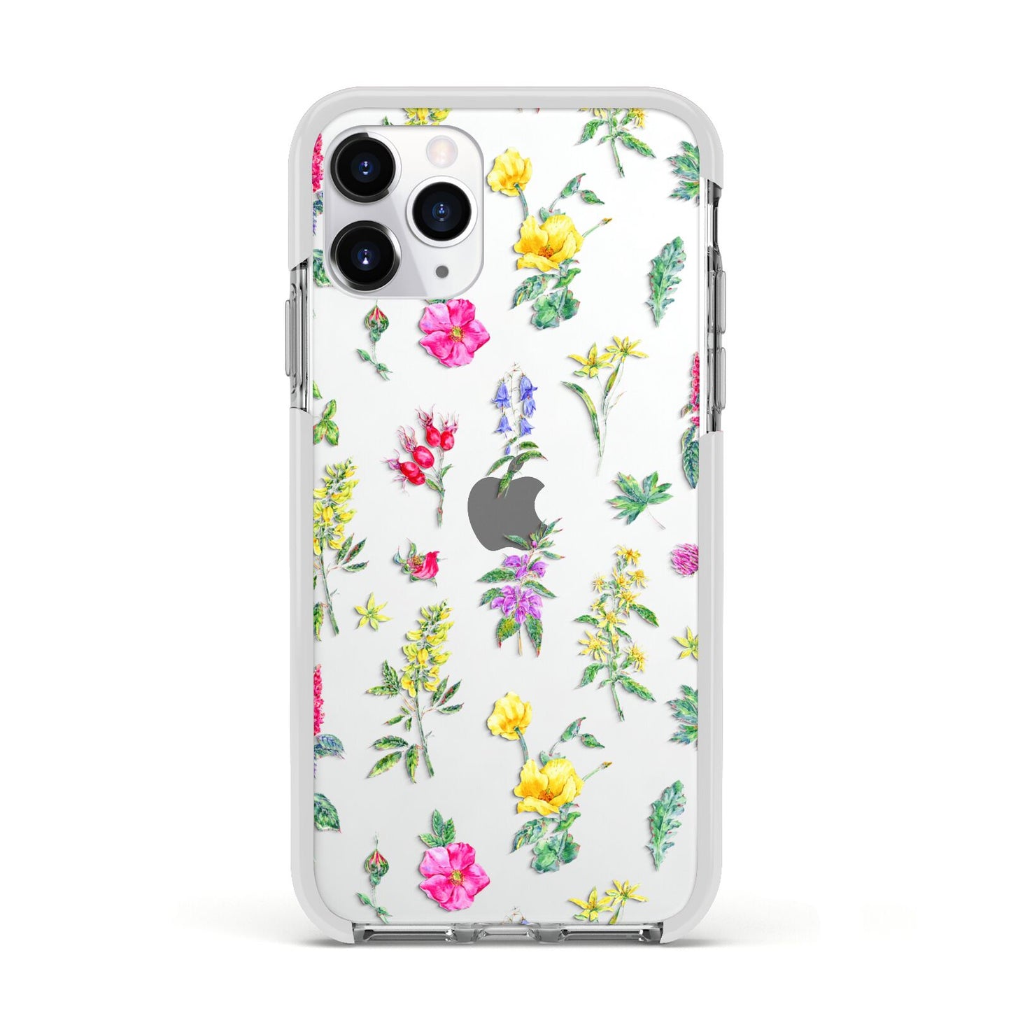 Sprigs Of Floral Apple iPhone 11 Pro in Silver with White Impact Case