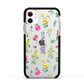 Sprigs Of Floral Apple iPhone 11 in White with Black Impact Case