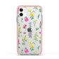 Sprigs Of Floral Apple iPhone 11 in White with Pink Impact Case