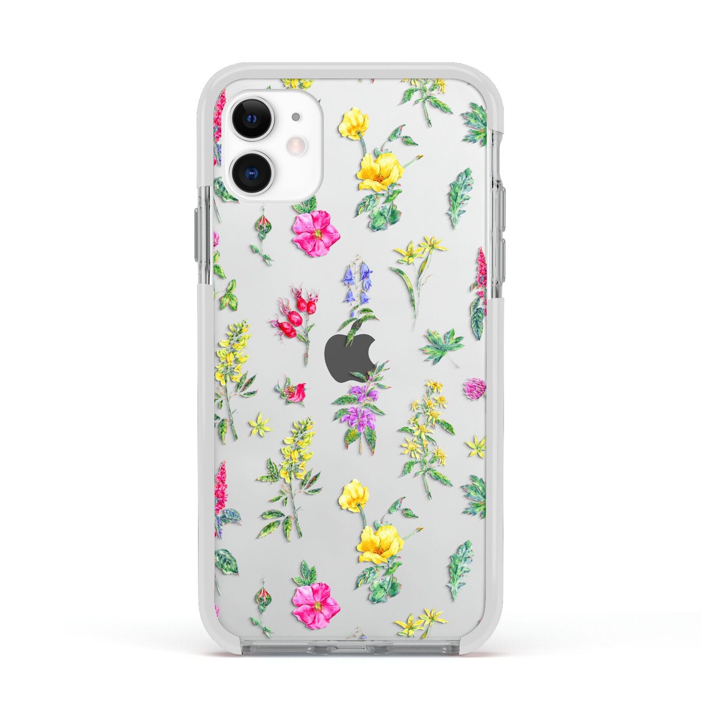 Sprigs Of Floral Apple iPhone 11 in White with White Impact Case
