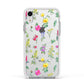 Sprigs Of Floral Apple iPhone XR Impact Case White Edge on Silver Phone