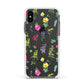Sprigs Of Floral Apple iPhone Xs Impact Case White Edge on Black Phone