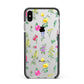 Sprigs Of Floral Apple iPhone Xs Max Impact Case Black Edge on Silver Phone