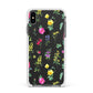 Sprigs Of Floral Apple iPhone Xs Max Impact Case White Edge on Black Phone