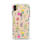 Sprigs Of Floral Apple iPhone Xs Max Impact Case White Edge on Gold Phone