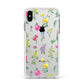 Sprigs Of Floral Apple iPhone Xs Max Impact Case White Edge on Silver Phone
