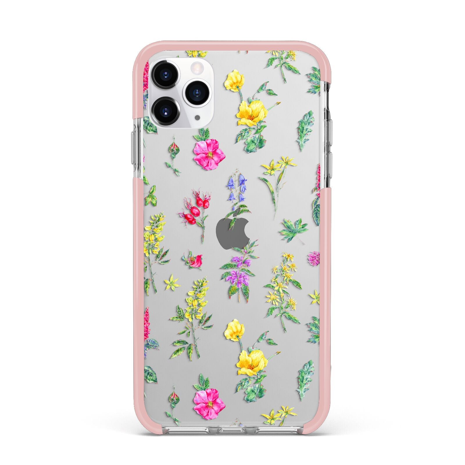 Sprigs Of Floral iPhone 11 Pro Max Impact Pink Edge Case