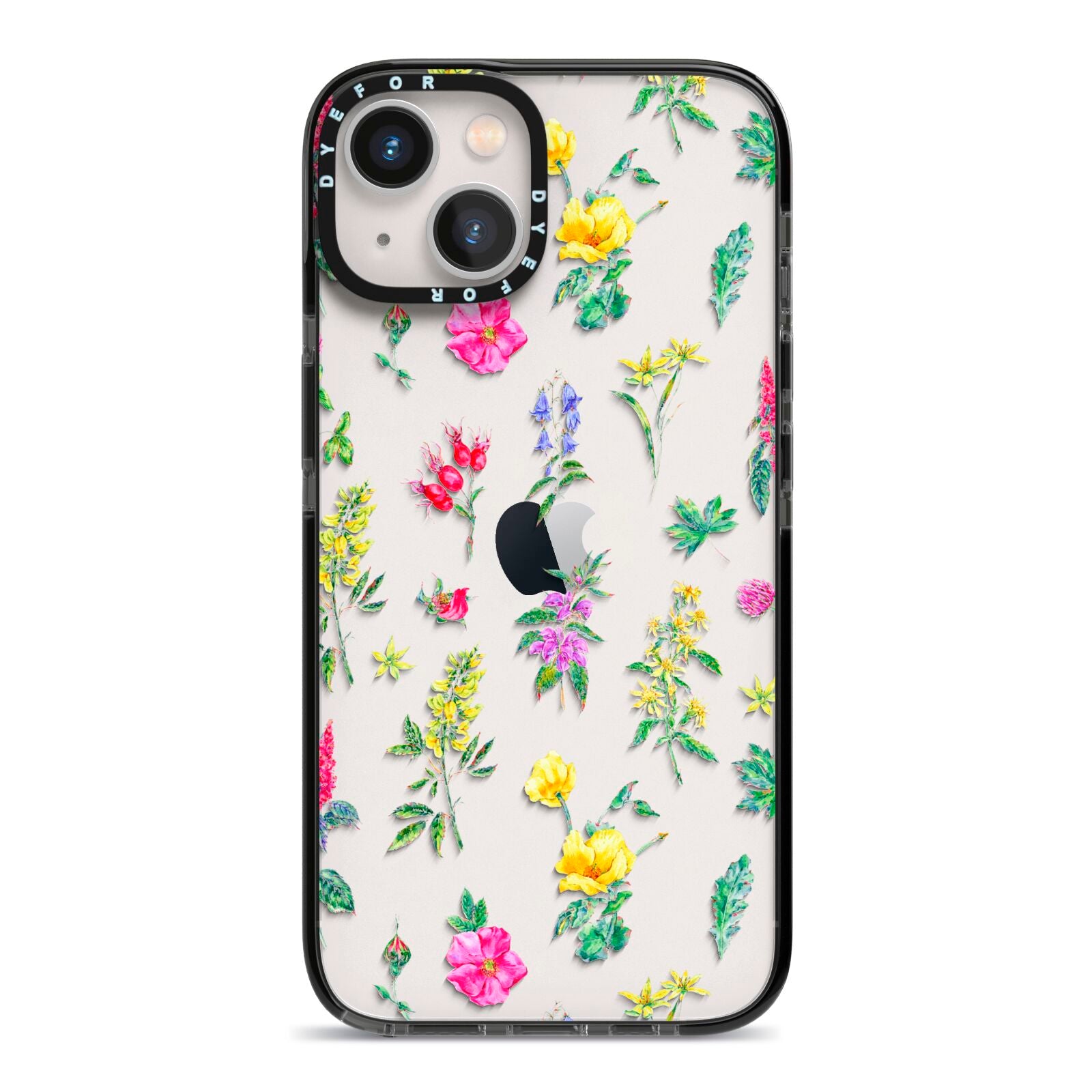 Sprigs Of Floral iPhone 13 Black Impact Case on Silver phone