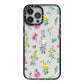 Sprigs Of Floral iPhone 13 Pro Max Black Impact Case on Silver phone