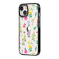 Sprigs Of Floral iPhone 14 Black Impact Case Side Angle on Silver phone