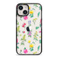 Sprigs Of Floral iPhone 14 Black Impact Case on Silver phone