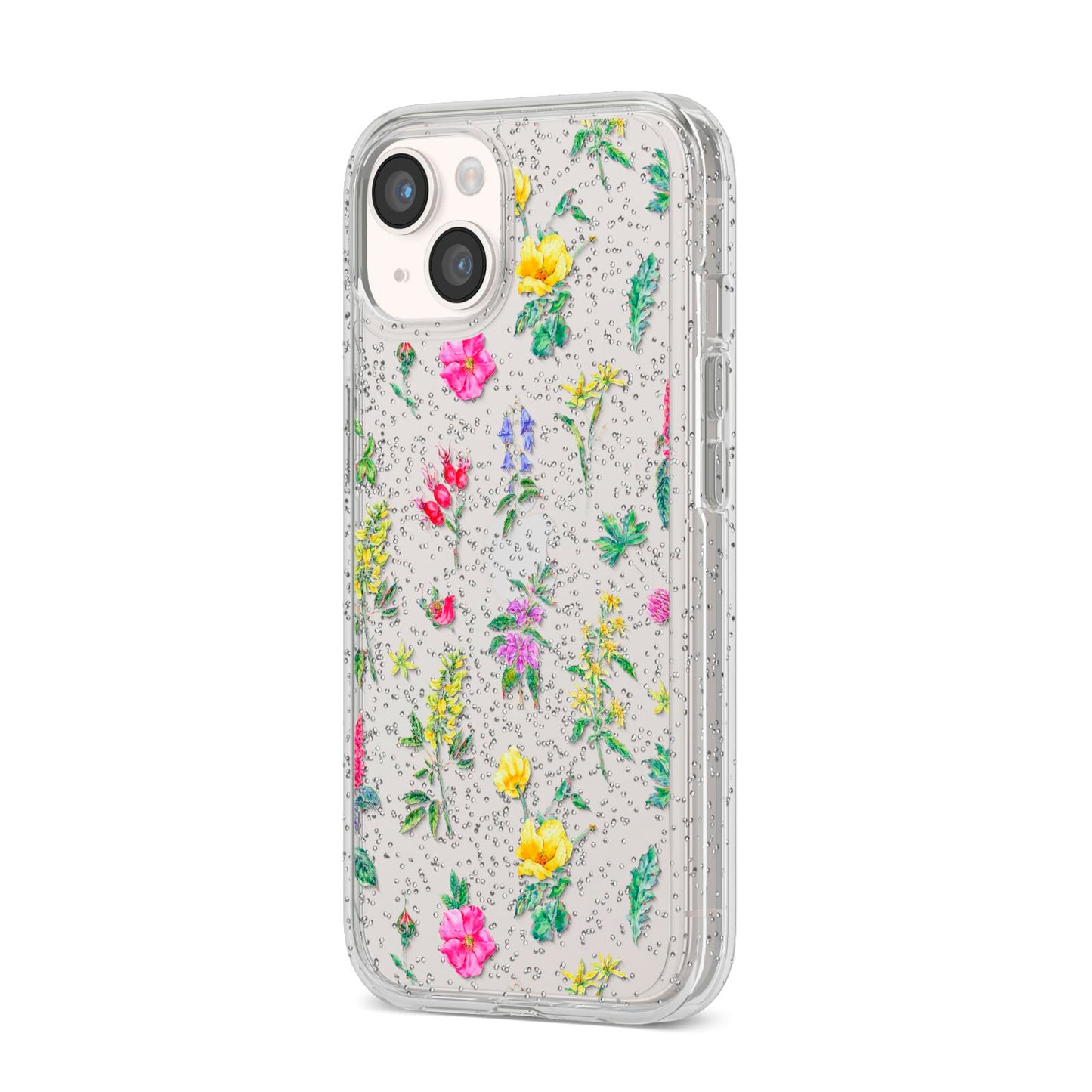 Sprigs Of Floral iPhone 14 Glitter Tough Case Starlight Angled Image
