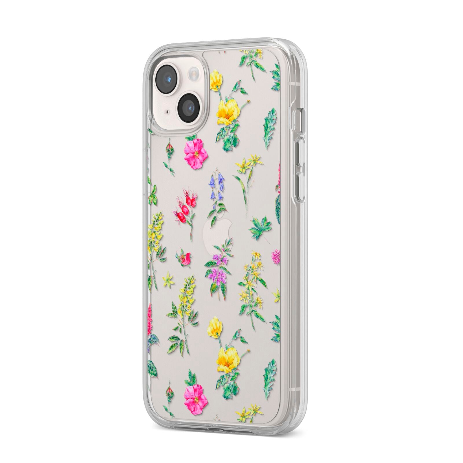 Sprigs Of Floral iPhone 14 Plus Clear Tough Case Starlight Angled Image