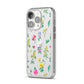 Sprigs Of Floral iPhone 14 Pro Clear Tough Case Silver Angled Image