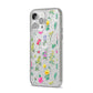 Sprigs Of Floral iPhone 14 Pro Max Glitter Tough Case Silver Angled Image