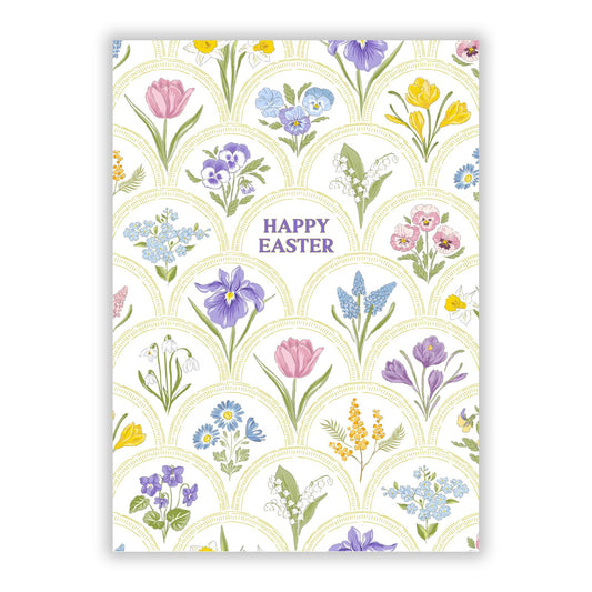 Spring Floral Pattern A5 Flat Greetings Card