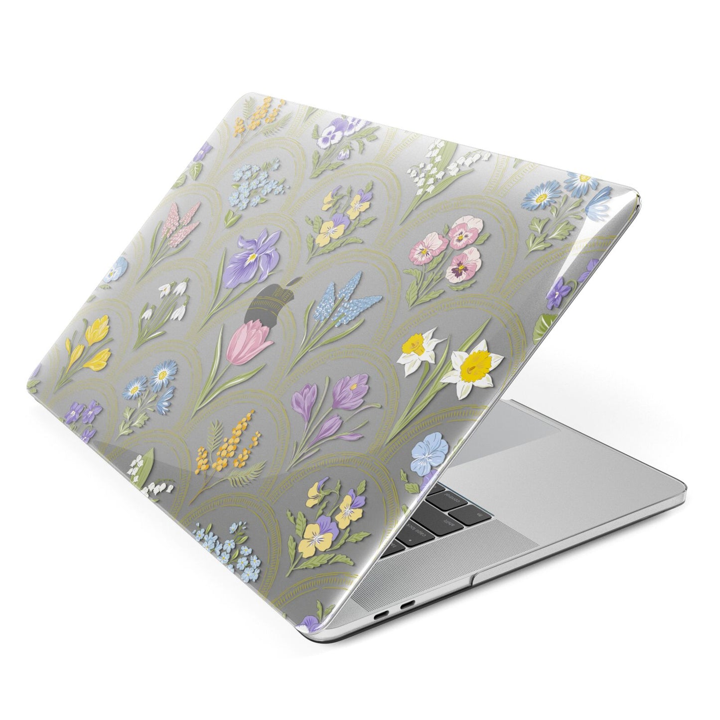 Spring Floral Pattern Apple MacBook Case Side View