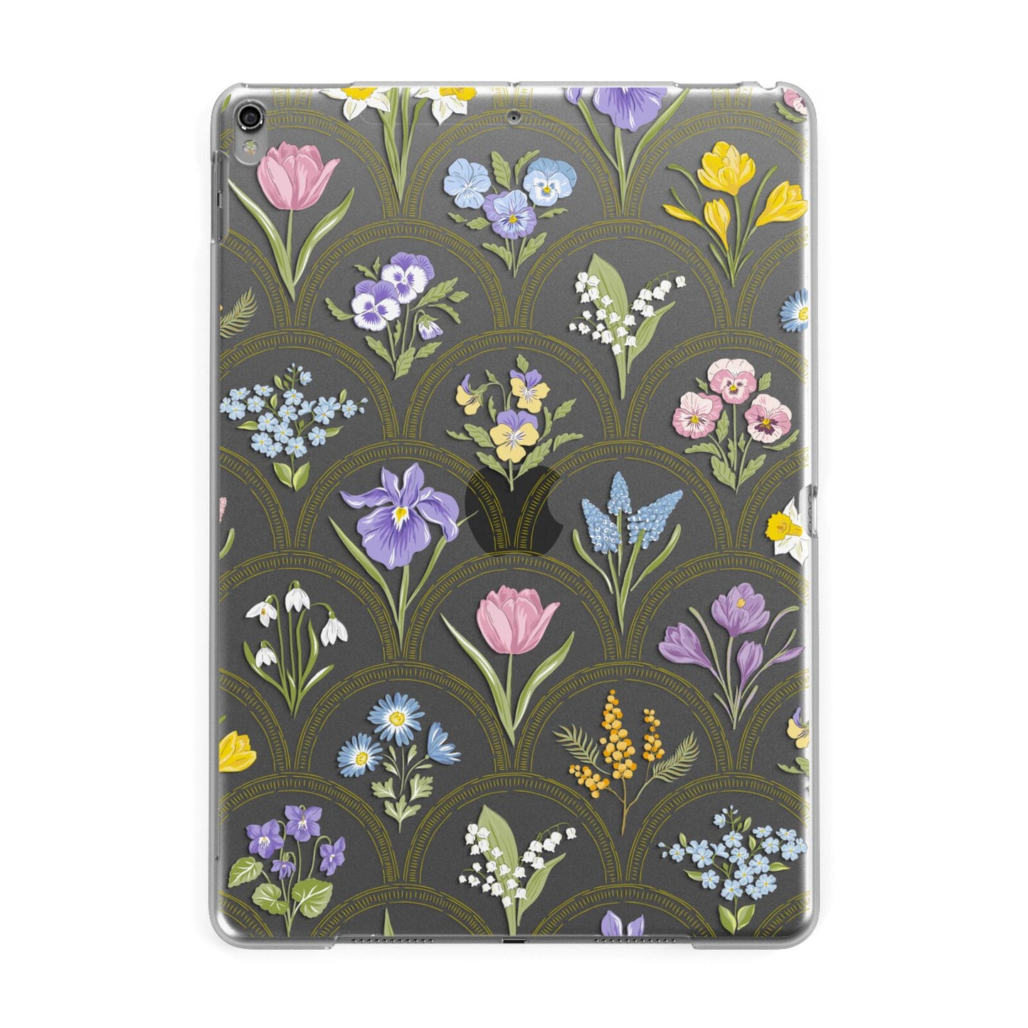 Spring Floral Pattern Apple iPad Grey Case