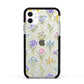 Spring Floral Pattern Apple iPhone 11 in White with Black Impact Case