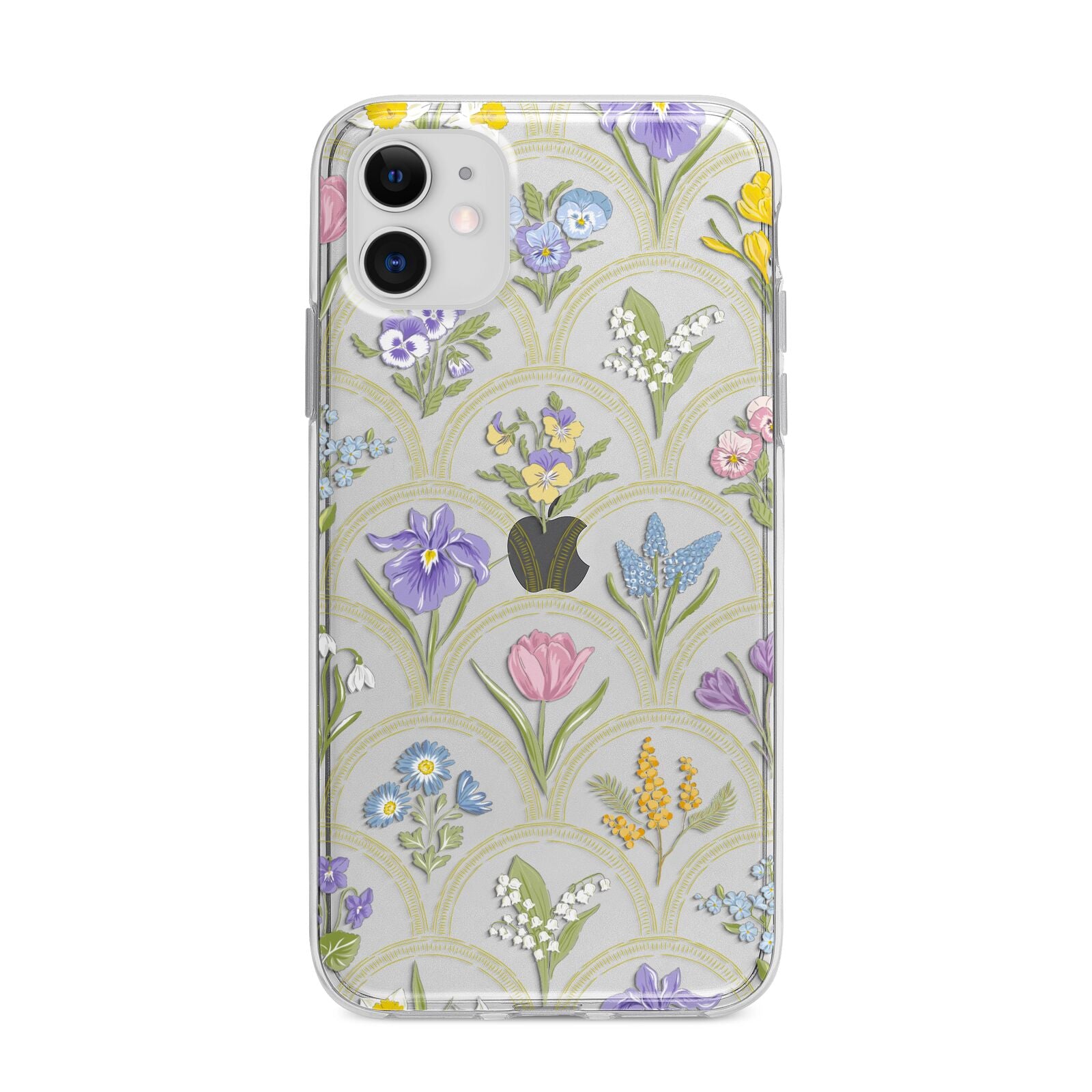 Spring Floral Pattern Apple iPhone 11 in White with Bumper Case