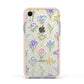 Spring Floral Pattern Apple iPhone XR Impact Case Pink Edge on Silver Phone