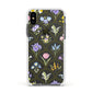 Spring Floral Pattern Apple iPhone Xs Impact Case White Edge on Black Phone