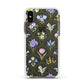 Spring Floral Pattern Apple iPhone Xs Impact Case White Edge on Black Phone