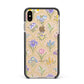 Spring Floral Pattern Apple iPhone Xs Max Impact Case Black Edge on Gold Phone