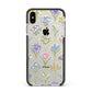 Spring Floral Pattern Apple iPhone Xs Max Impact Case Black Edge on Silver Phone