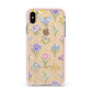 Spring Floral Pattern Apple iPhone Xs Max Impact Case Pink Edge on Gold Phone