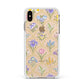 Spring Floral Pattern Apple iPhone Xs Max Impact Case White Edge on Gold Phone