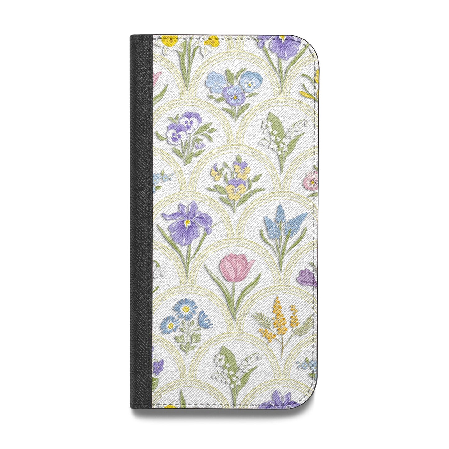 Spring Floral Pattern Vegan Leather Flip Samsung Case