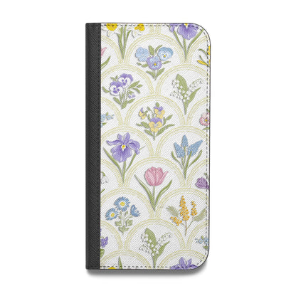 Spring Floral Pattern Vegan Leather Flip Samsung Case