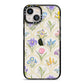 Spring Floral Pattern iPhone 13 Black Impact Case on Silver phone