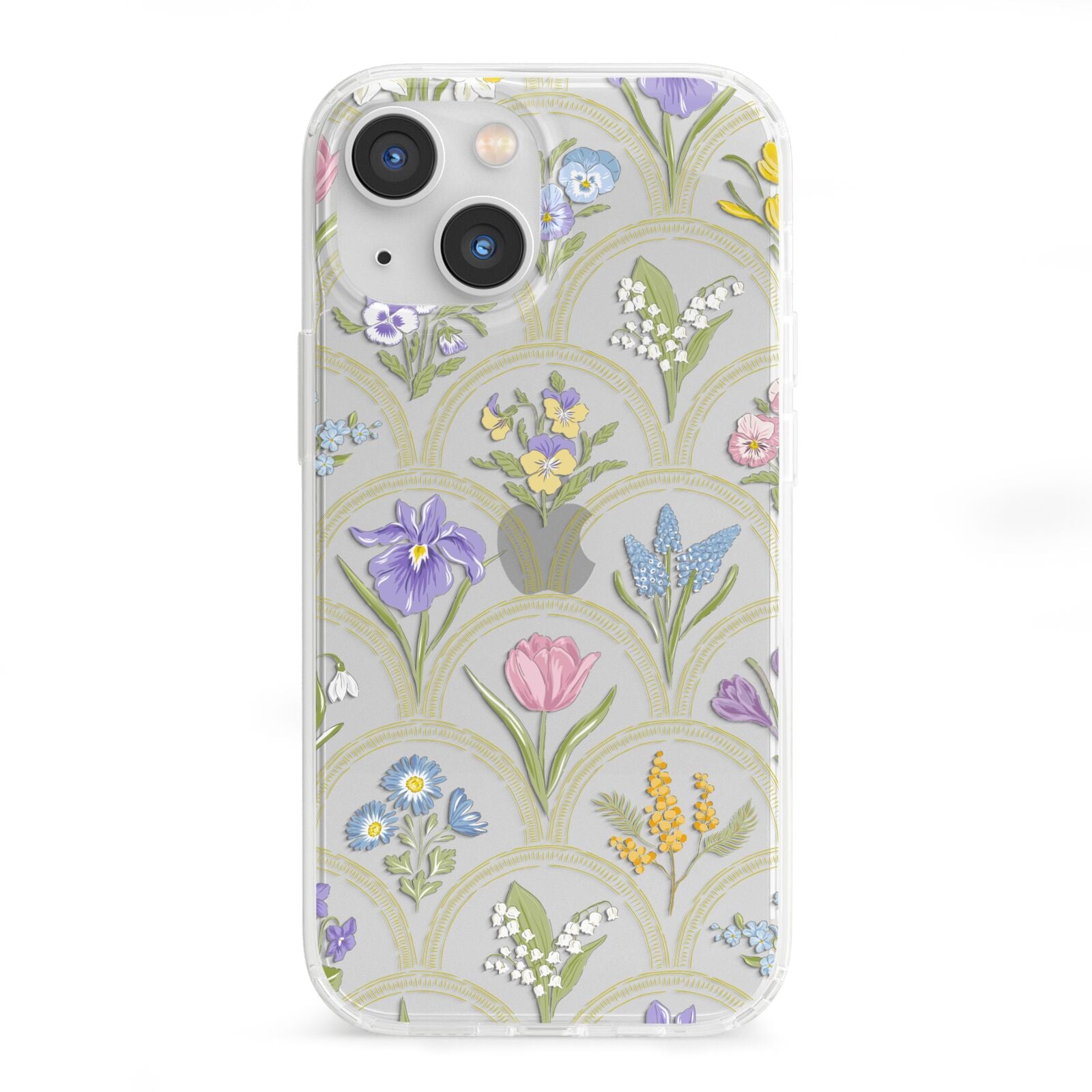 Spring Floral Pattern iPhone 13 Mini Clear Bumper Case