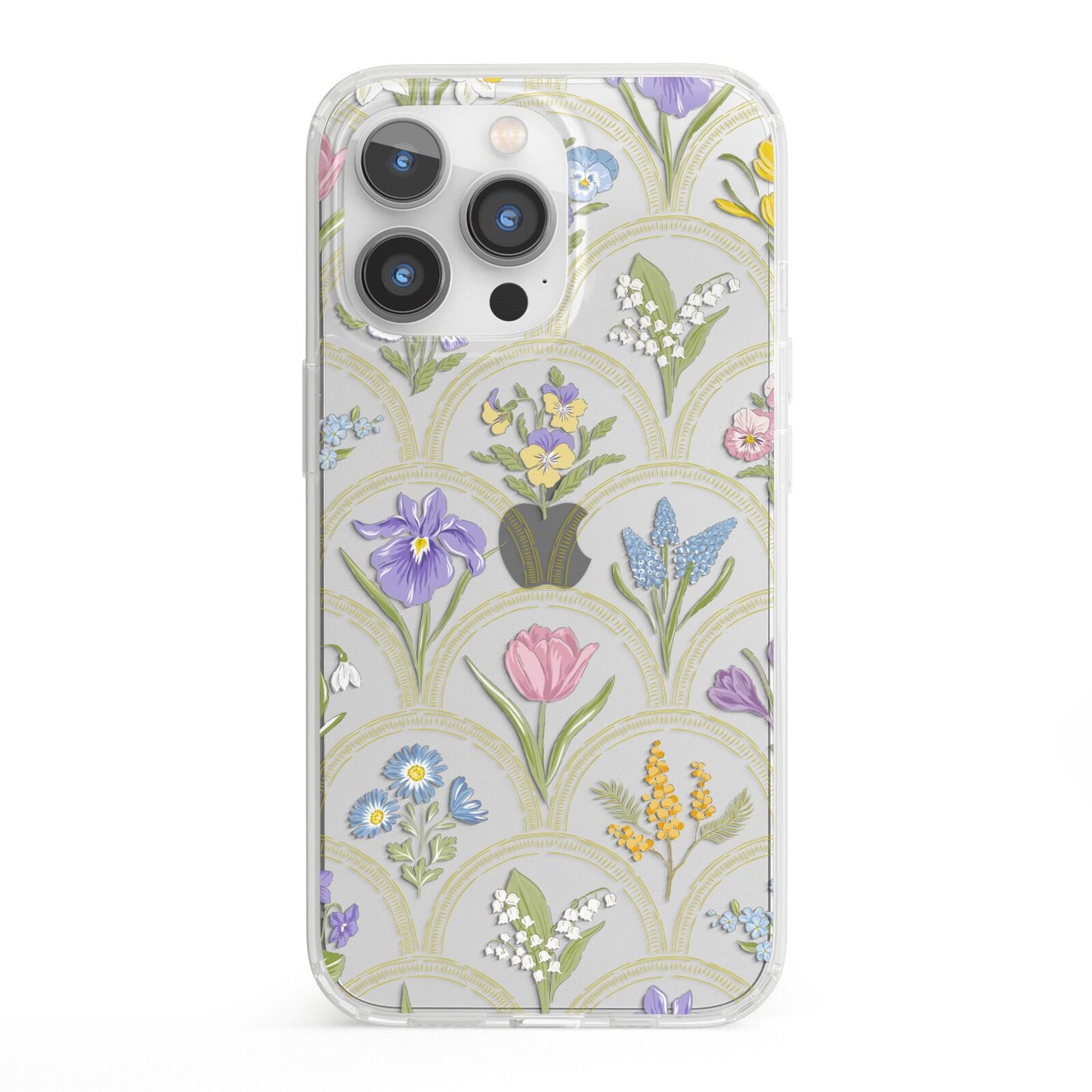 Spring Floral Pattern iPhone 13 Pro Clear Bumper Case
