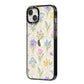 Spring Floral Pattern iPhone 14 Plus Black Impact Case Side Angle on Silver phone