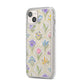 Spring Floral Pattern iPhone 14 Plus Clear Tough Case Starlight Angled Image